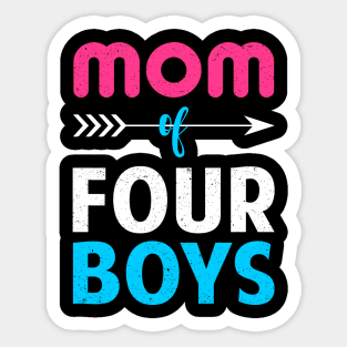 Mom Of Four Boys Cute Mothers Day Sticker